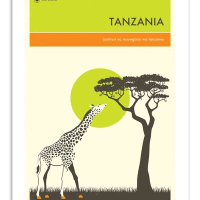 Kunstplakat - Tansania Reiseplakat - Jazzberry Blue W18335