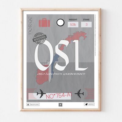 Cartel de destino de Oslo