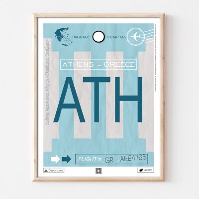 Cartel de destino de Atenas