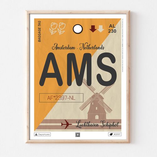 Affiche destination Amsterdam