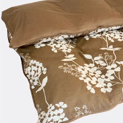 Bedding - Brown w. pattern, Wild Flowers 140x220