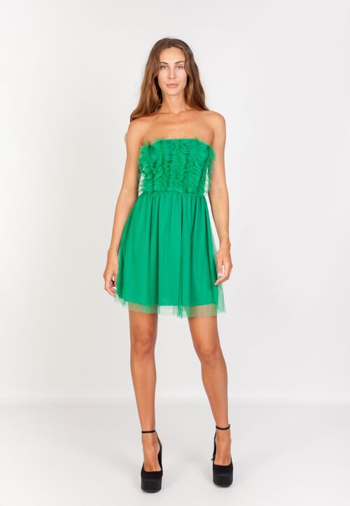 KEIRA GREEN TULE MINI DRESS