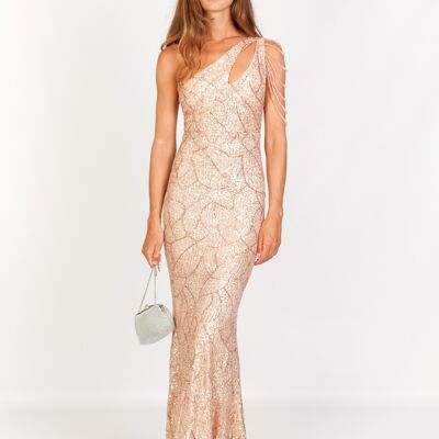 ROBE MAXI CHAMPAGNE OR ROSE MARISSA