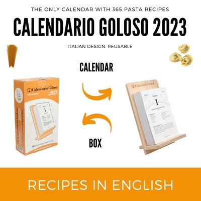 Calendario Goloso 2023, un calendrier / livre de cuisine avec 365 recettes de pâtes italiennes en ANGLAIS