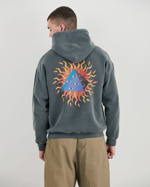 Ammi Oversized Drawstring Hoodie With Graphic In Dark Grey