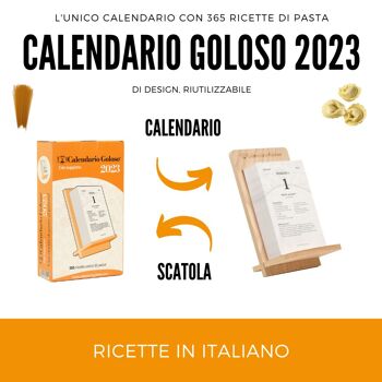 Calendario Goloso 2023, un calendrier / livre de cuisine avec 365 recettes de pâtes italiennes en ITALIEN 1