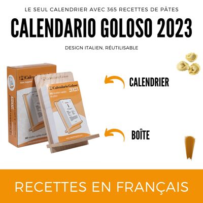 Calendario Goloso 2023, ein Kalender / Kochbuch mit 365 italienischen Nudelrezepten auf FRANZÖSISCH