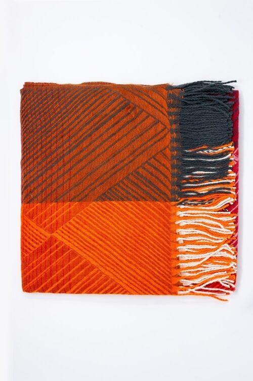 Scarf in brown and orange stripe