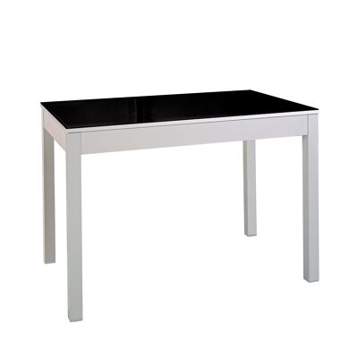 Buy wholesale FIXED table 100X60 P/C ALUMINUM T-GLASS WHITE
