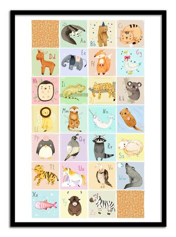Art-Poster - English Animals alphabet - Judith Loske W18559-A3 2