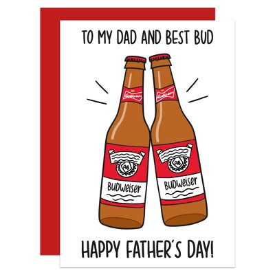 Fathers Day Bud Beer Pun A6 Card