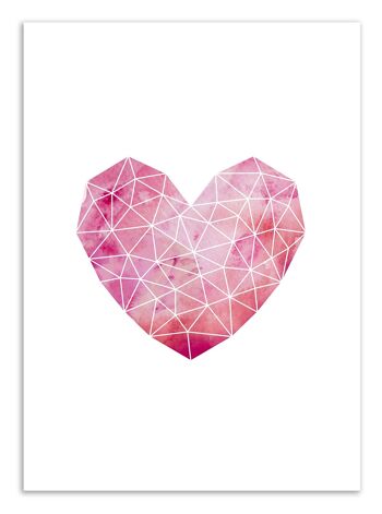 Art-Poster - Geometric heart - Kookie Pixel W18596 1