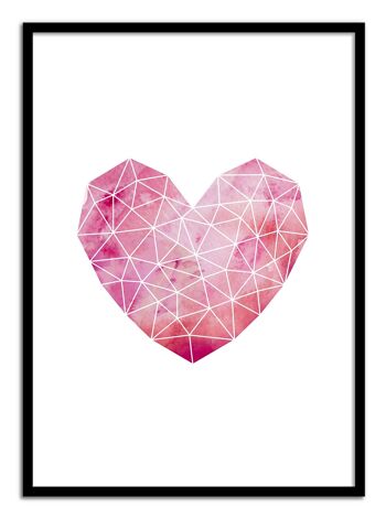 Art-Poster - Geometric heart - Kookie Pixel W18596 3