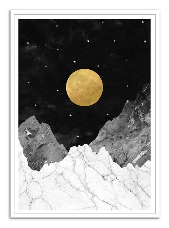 Art-Poster - Moon and stars - Kookie Pixel W18600-A3 2