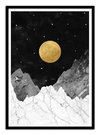 Art-Poster - Moon and stars - Kookie Pixel W18600-A3 3