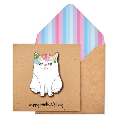 Mothers Day White Cat
