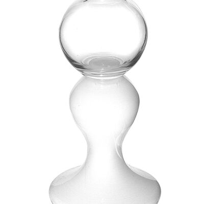 Vase trompette sur socle blanc