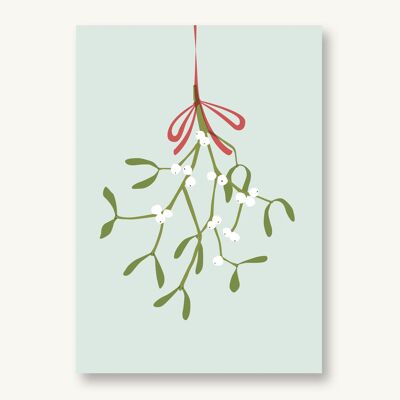 Cartolina Natale Vischio