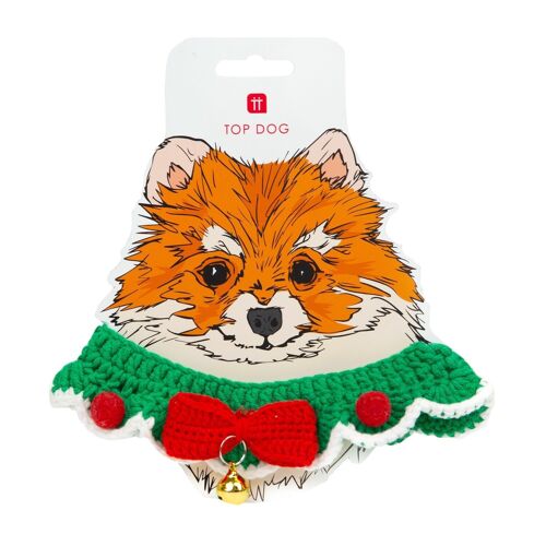 Crochet Dog Christmas Collar