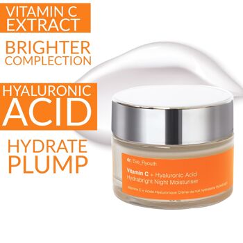 Vitamine C + Acide Hyaluronique Hydrabright Hydratant de Nuit 50 ml 2