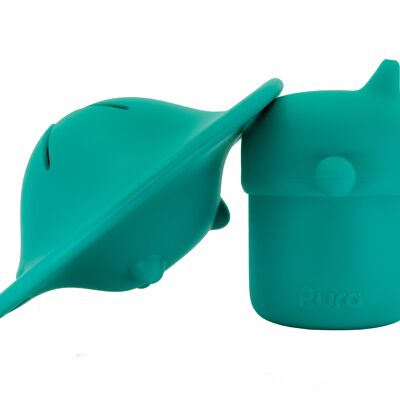 Pura my-my™ silicone spout cup 150 ml + snack cup - Mint