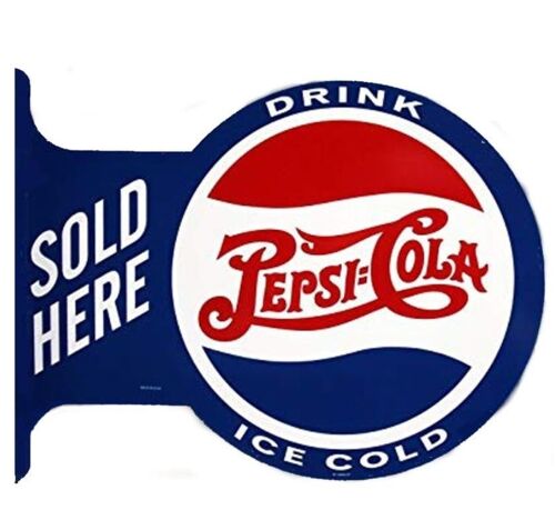 Pepsi Cola - Sold here - Reklameschild - beidseitig bedruckt