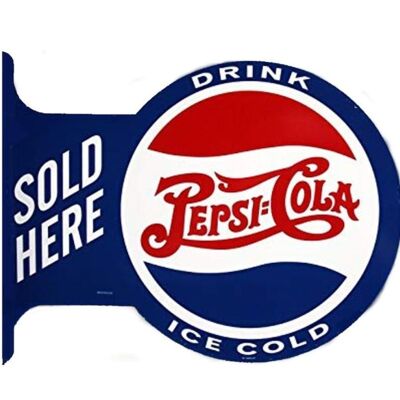 Pepsi Cola - Sold here - advertising sign - printed on both sides