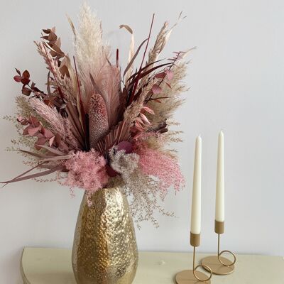 Bouquet, bouquet da interni Boho essiccato in oro rosa