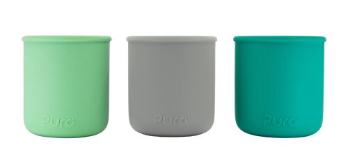 Pura my-my™ silicone drinkbeker 3-pack - Mint, Grijs en Moss