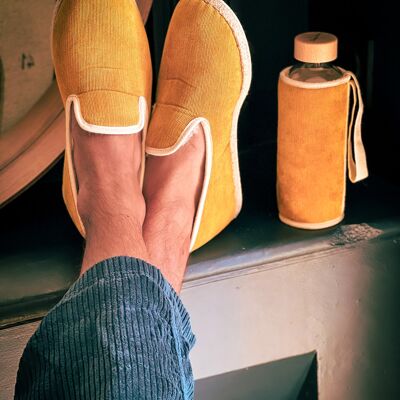 Chopette glass gourd box + mustard Charentaise slippers - Sizes to choose from depending on availability
