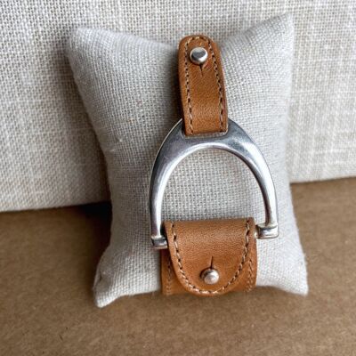 Leather strap with 10 micron silver plated stirrup