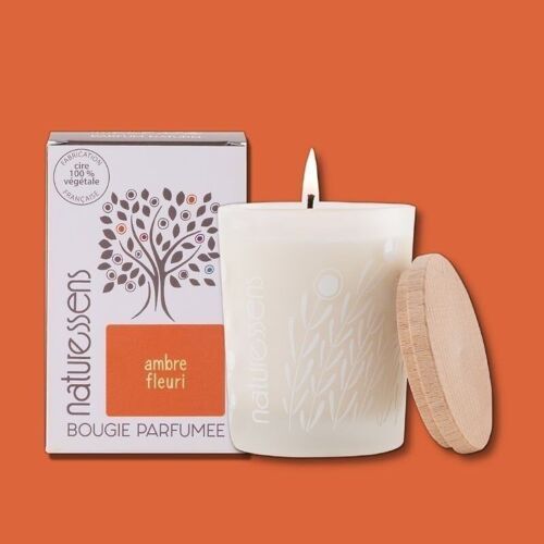 BOUGIE PARFUMEE CIRE VEGETALE AMBRE FLEURI