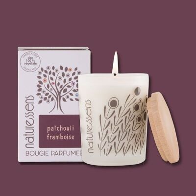 BOUGIE PARFUMEE CIRE VEGETALE PATCHOULI FRAMBOISE