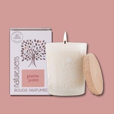 BOUGIE PARFUMEE CIRE VEGETALE PIVOINE JASMIN