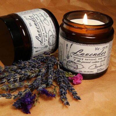 Glass soy wax candle, 120ml - Lavender scented candle