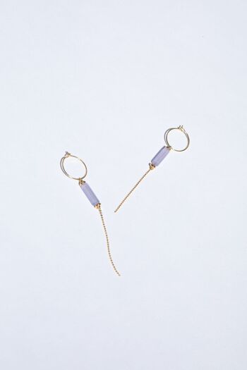 Boucles d'oreilles pendantes Cylindre de verre 3