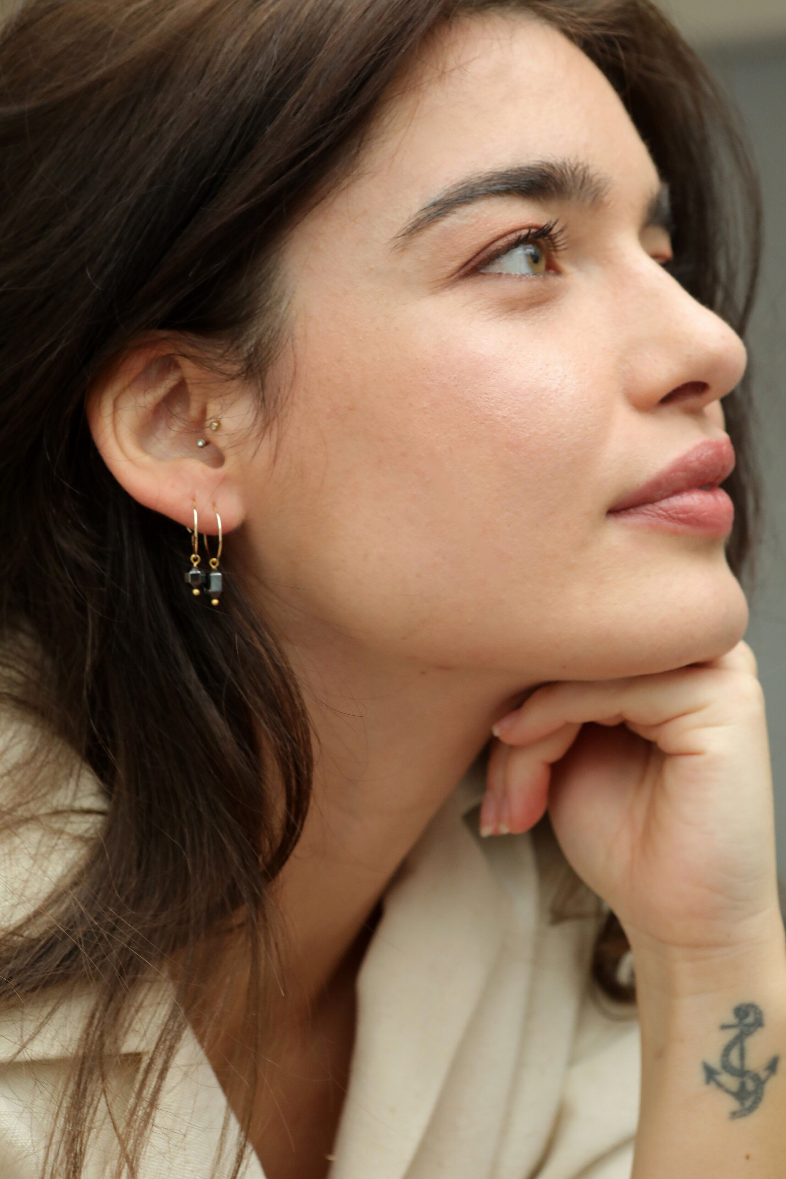 Mini creoli dépareillées Ematite