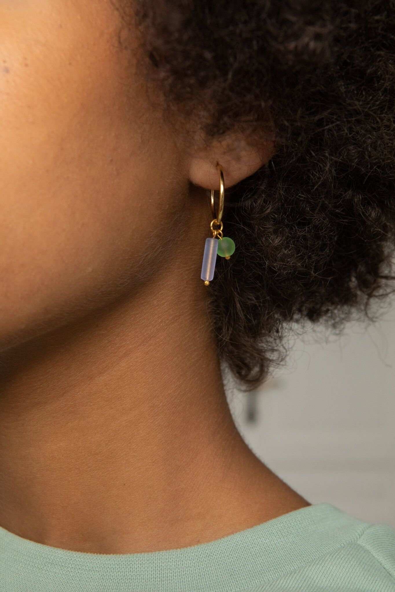 Creole di bocce d'oreilles in vetro Nina