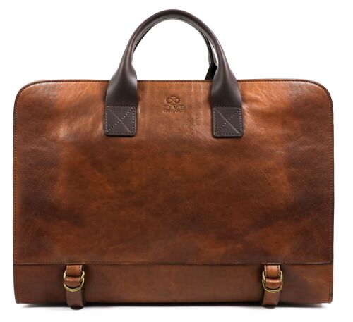 Tan Leather Briefcase - Wide Sargasso Sea