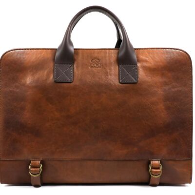 Tan Leather Briefcase - Wide Sargasso Sea