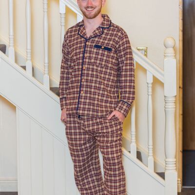 Irish Country Flannel Pyjamas - SF4 Claret Check