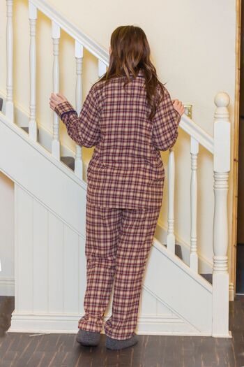 Pyjama Flanelle Pays Irlandais - SF4 Carreaux Bordeaux 4