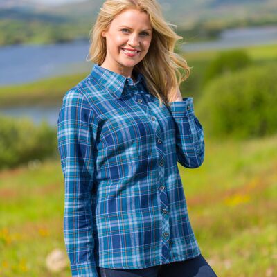 Women's Eskra Flannel Shirt - Blue Check (LV8)