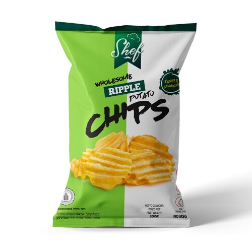Shef Potato Chips Ripple salted 200g