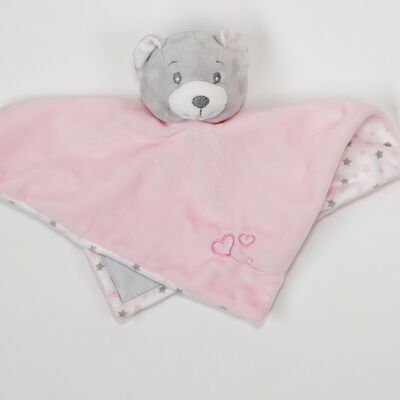 Plaid et doudou hochet assortis | ROSE