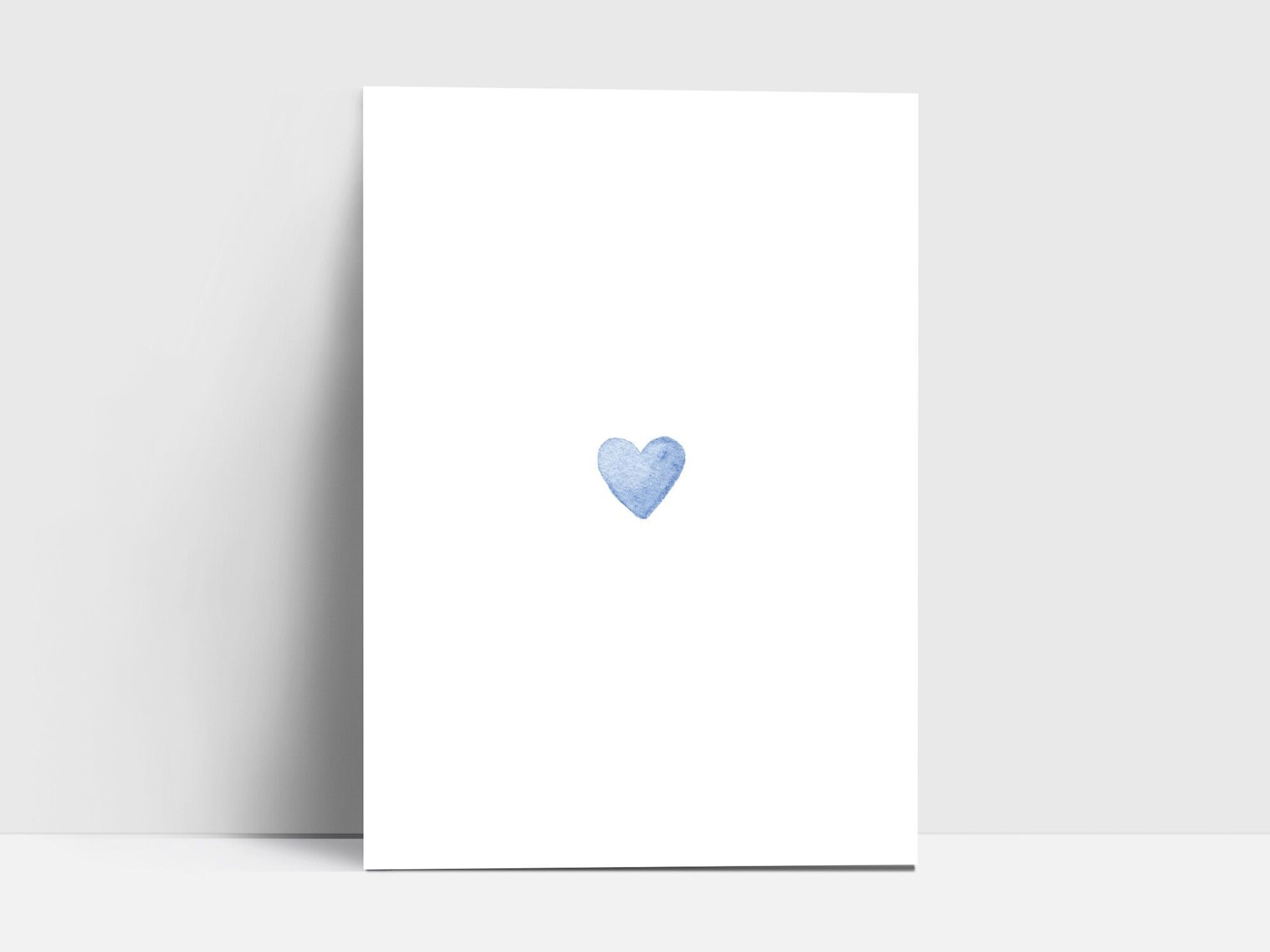 Cartolina, cuore, blu