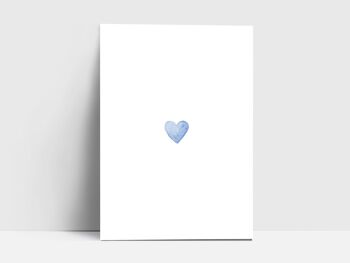 Carte postale, coeur, bleu 1