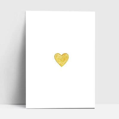 Cartolina, cuore, oro