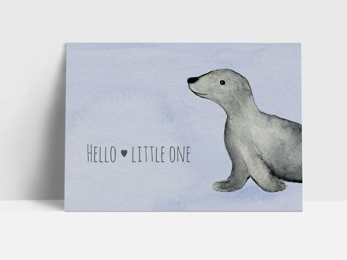Postkarte, Robbe "hello little one - Nr.1"