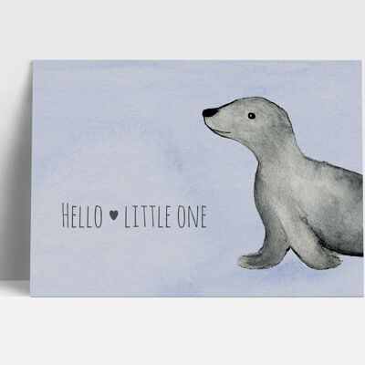 Postkarte, Robbe "hello little one - Nr.1"